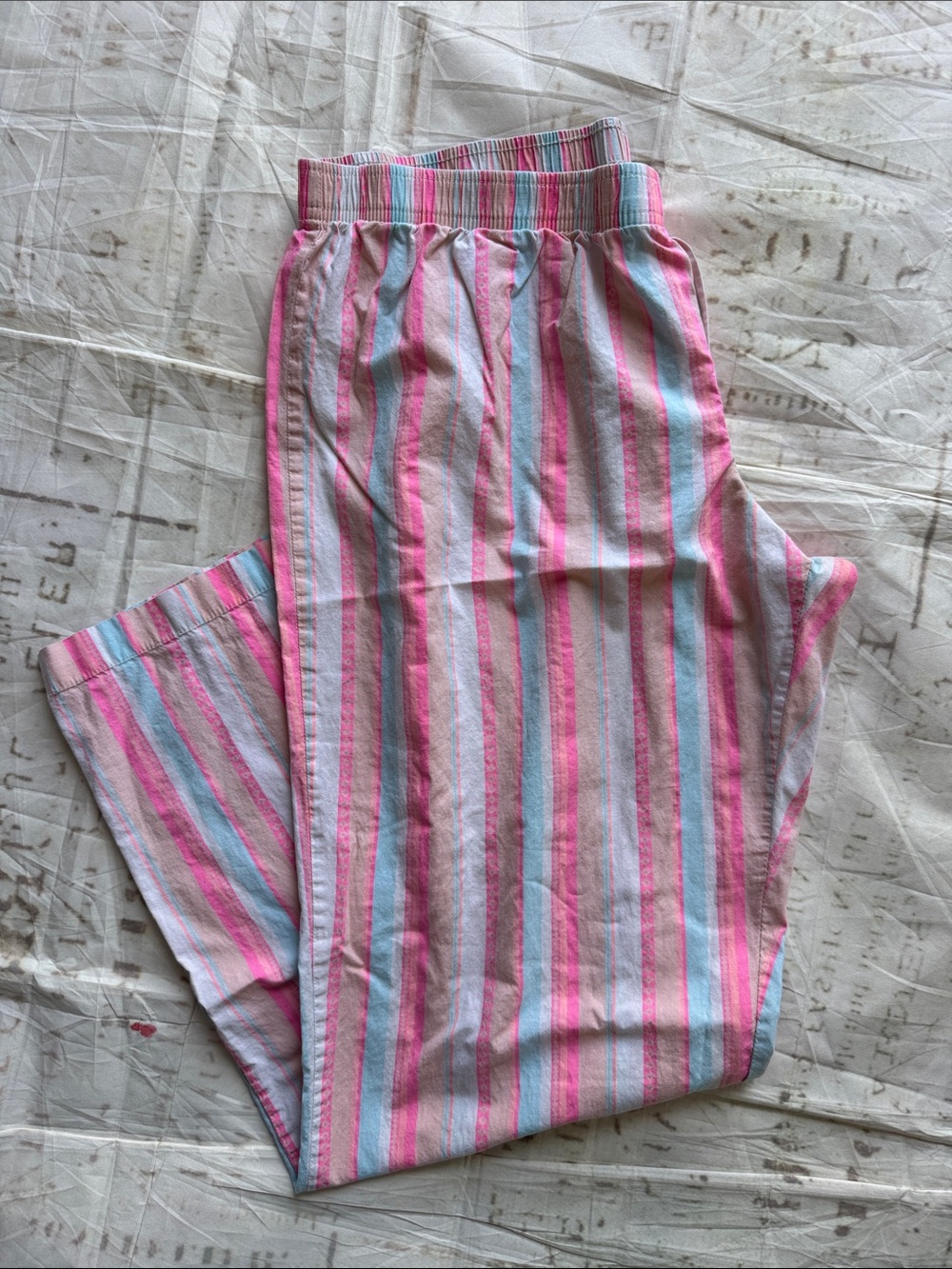 Large pajama pants, straight leg, bright colors